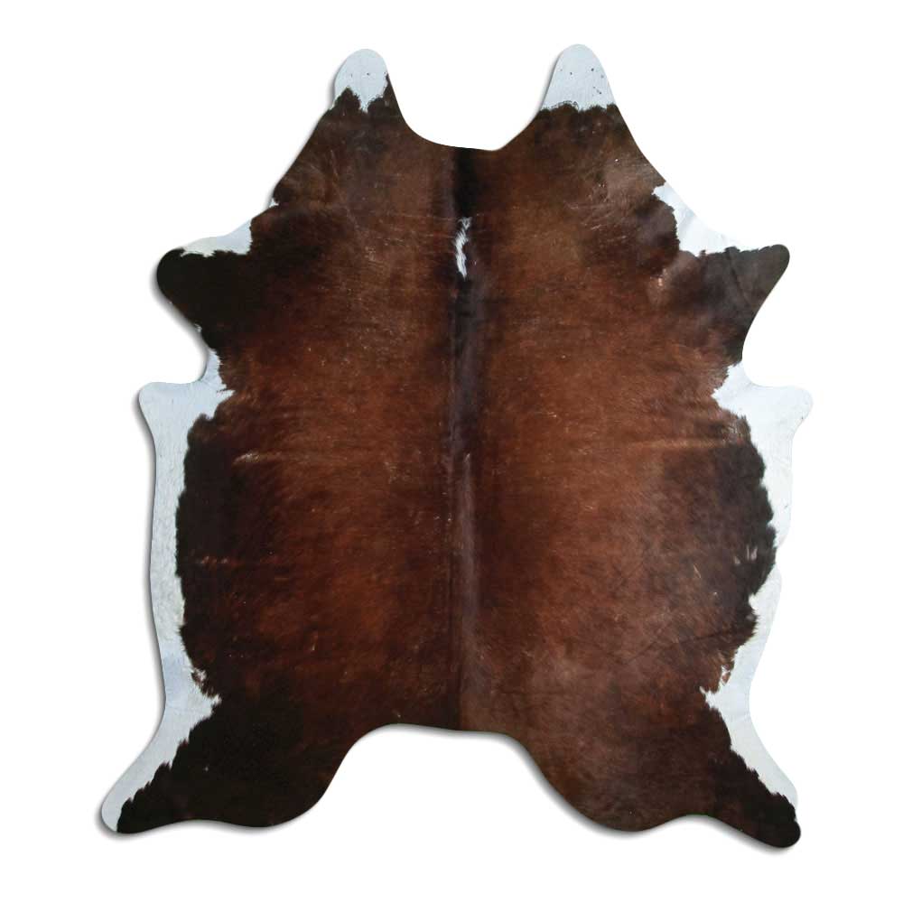 Brown & White Cowhide Rug XL