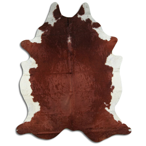 Brown & White Cowhide Rug XXL