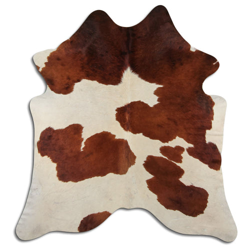 Brown & White Cowhide Rug L