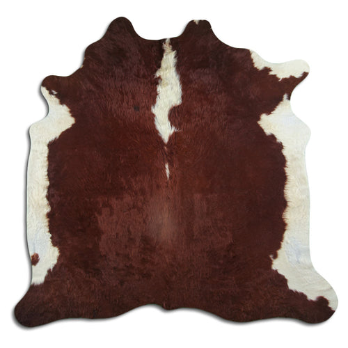 Brown & White Cowhide Rug XL