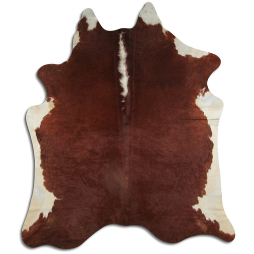 Brown & White Cowhide Rug XL