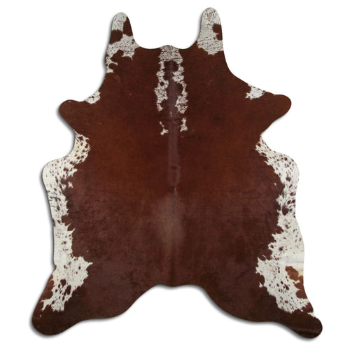 Brown & White Cowhide Rug XL