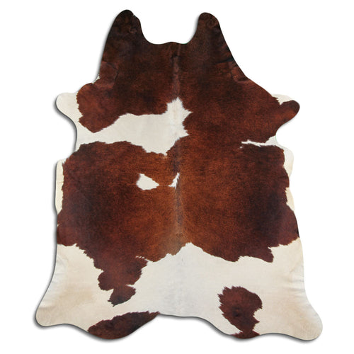 Brown & White Cowhide Rug XXL