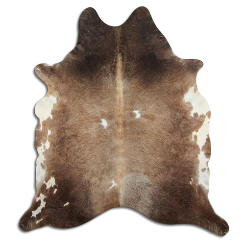 Brown & White Cowhide Rug XXL