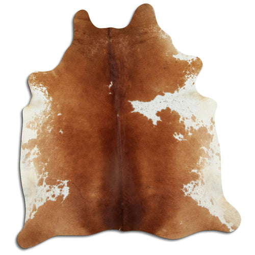 Brown & White Cowhide Rug XL