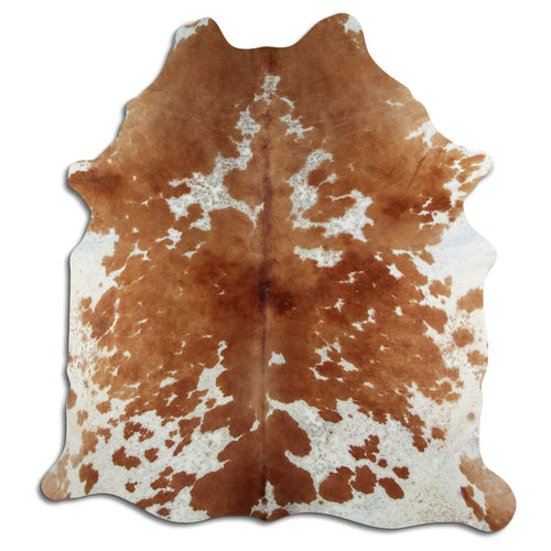 Brown & White Cowhide Rug XL