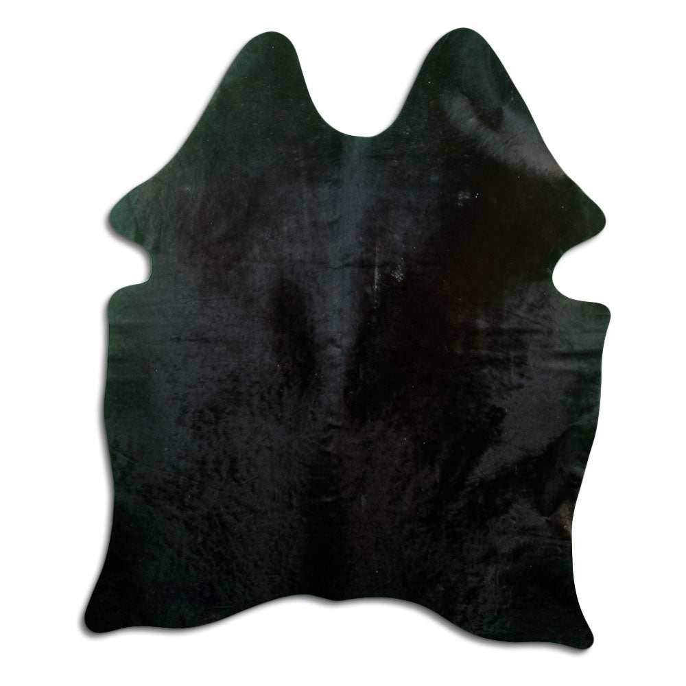 Brown cowhide rug of about 170 × 140 cm, seen from above: the exact hide you receive