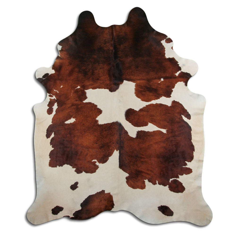 Brown & White Cowhide Rug XXXL