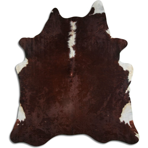 Brown & White Cowhide Rug XXL