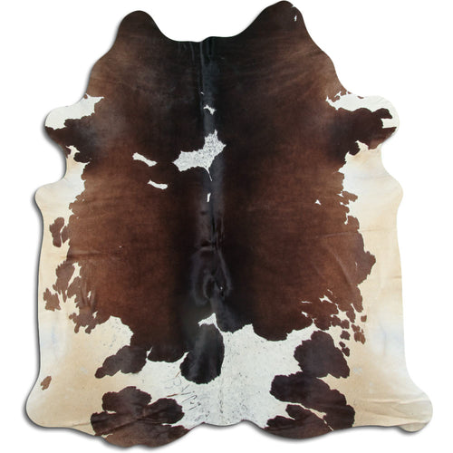Brown & White Cowhide Rug XXL