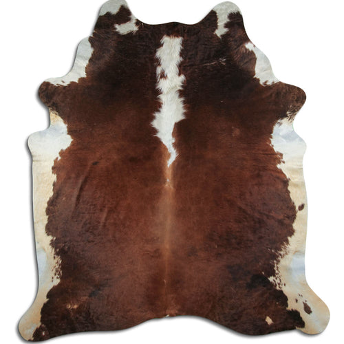 Brown & White Cowhide Rug XXL
