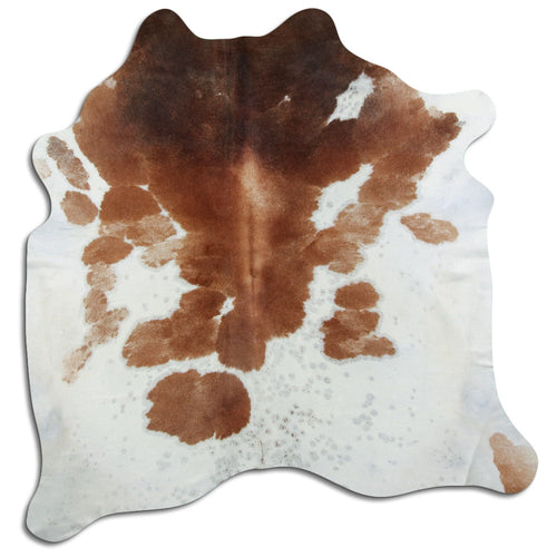 Brown & White Cowhide Rug XL