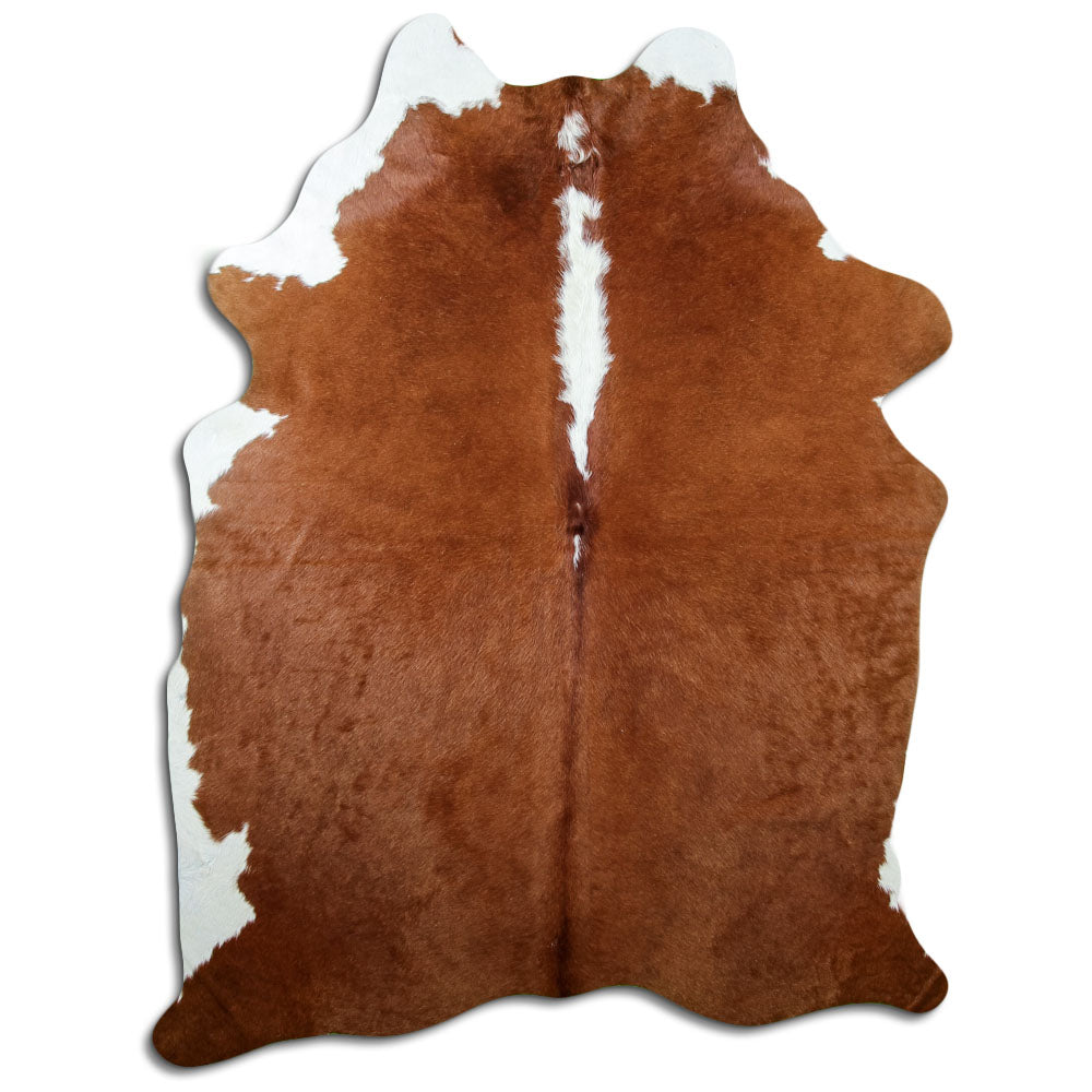 Brown & White Cowhide Rug XL