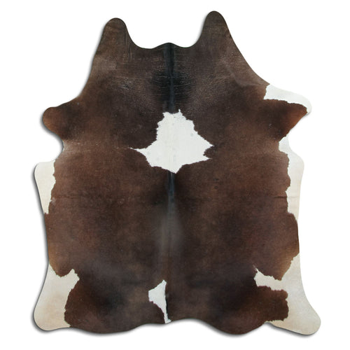 Brown & White Cowhide Rug L