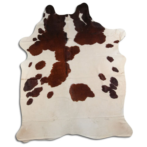 Brown & White Cowhide Rug XXL