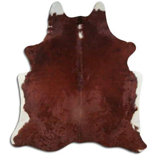 Brown & White Cowhide Rug XL