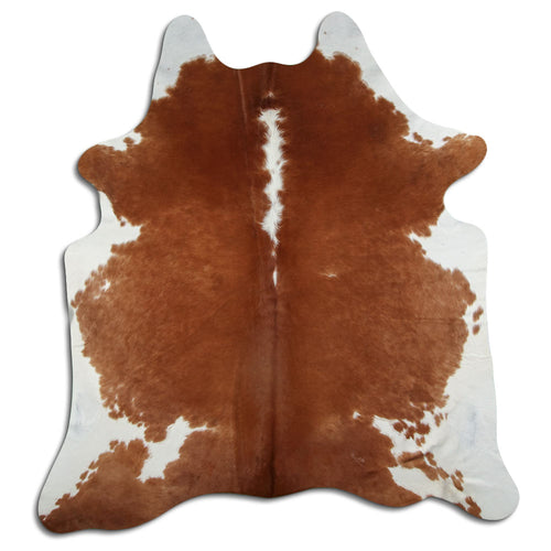 Brown & White Cowhide Rug XXL