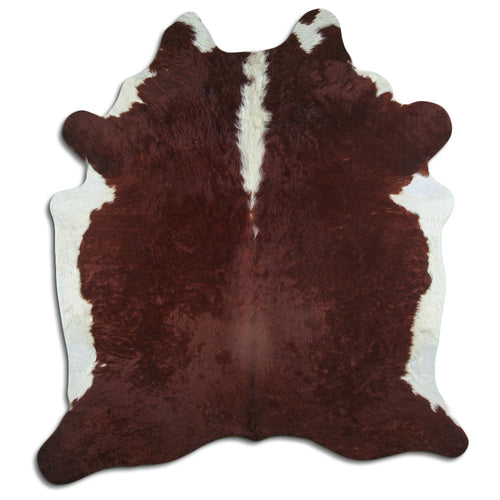 Brown & White Cowhide Rug XL