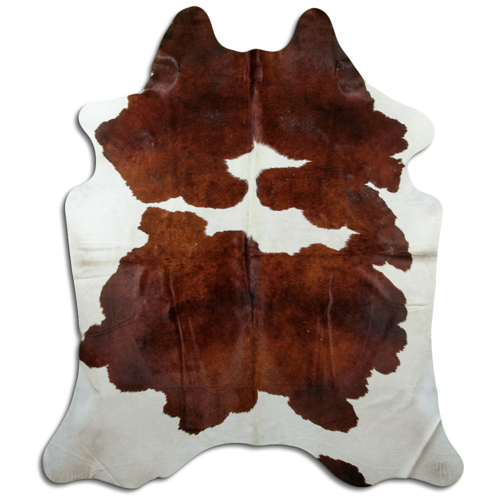 Brown & White Cowhide Rug XXL