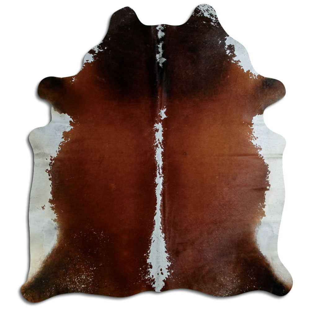 Brown & White Cowhide Rug XL