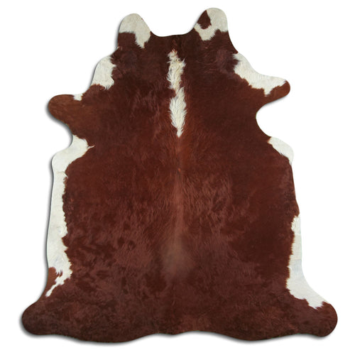 Brown & White Cowhide Rug XL