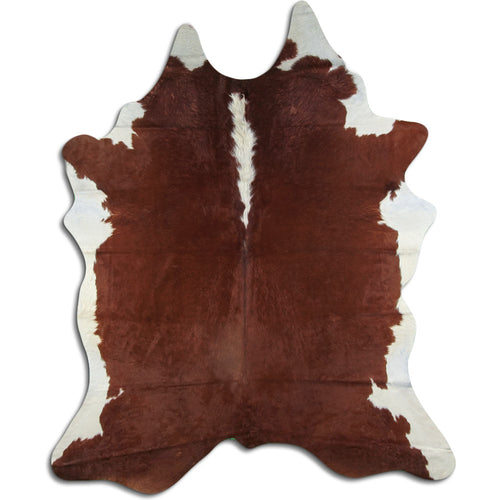 Brown & White Cowhide Rug XXL