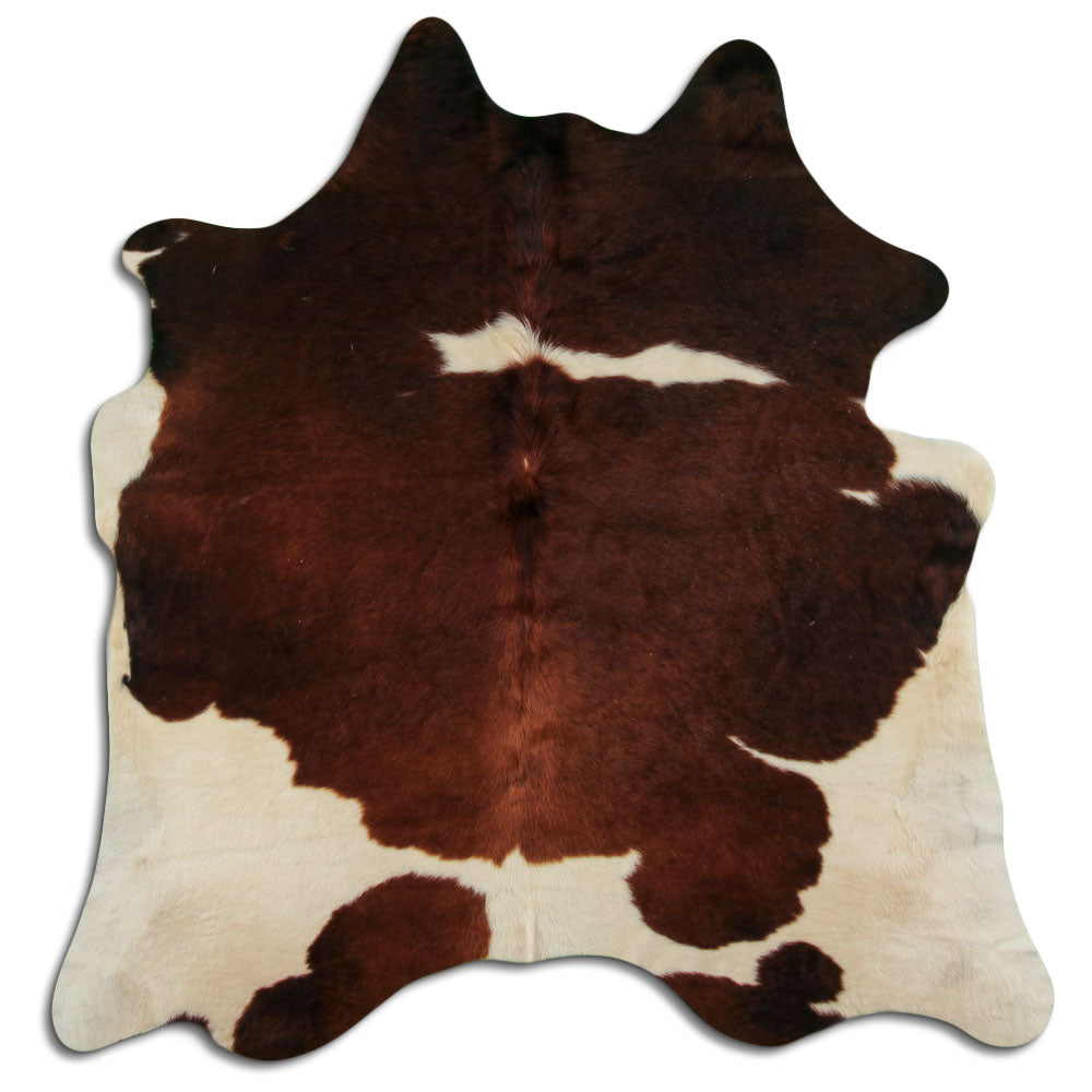 Brown & White Cowhide Rug XL