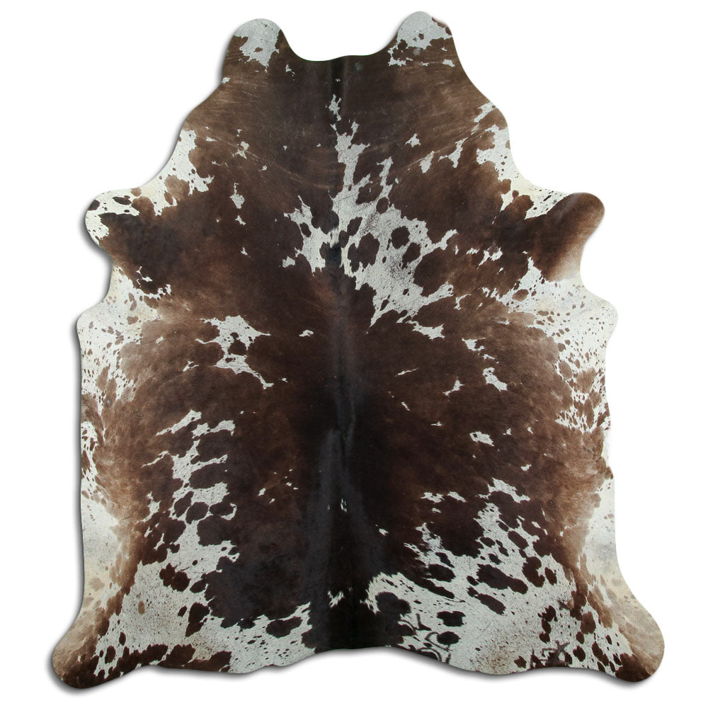 Brown & White Cowhide Rug XXL