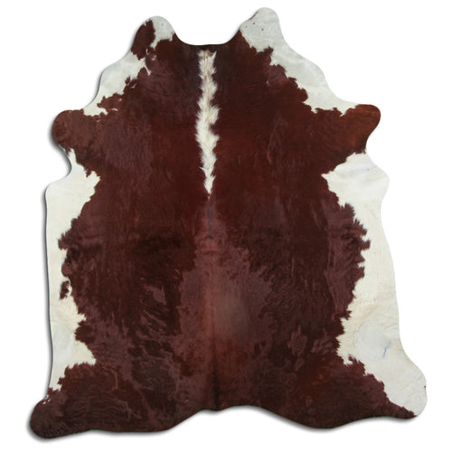 Brown & White Cowhide Rug XL