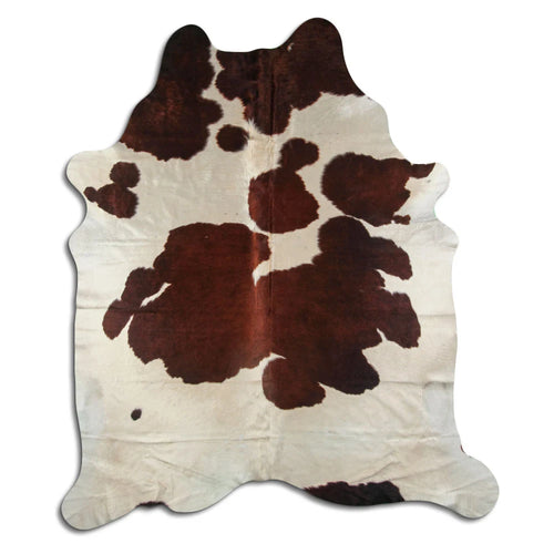 Brown & White Cowhide Rug XXL