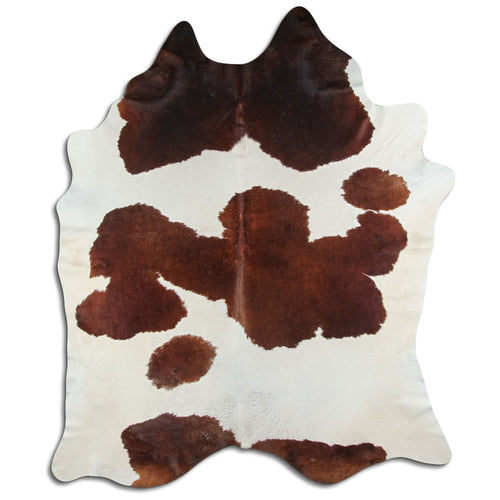 Brown & White Cowhide Rug XXL