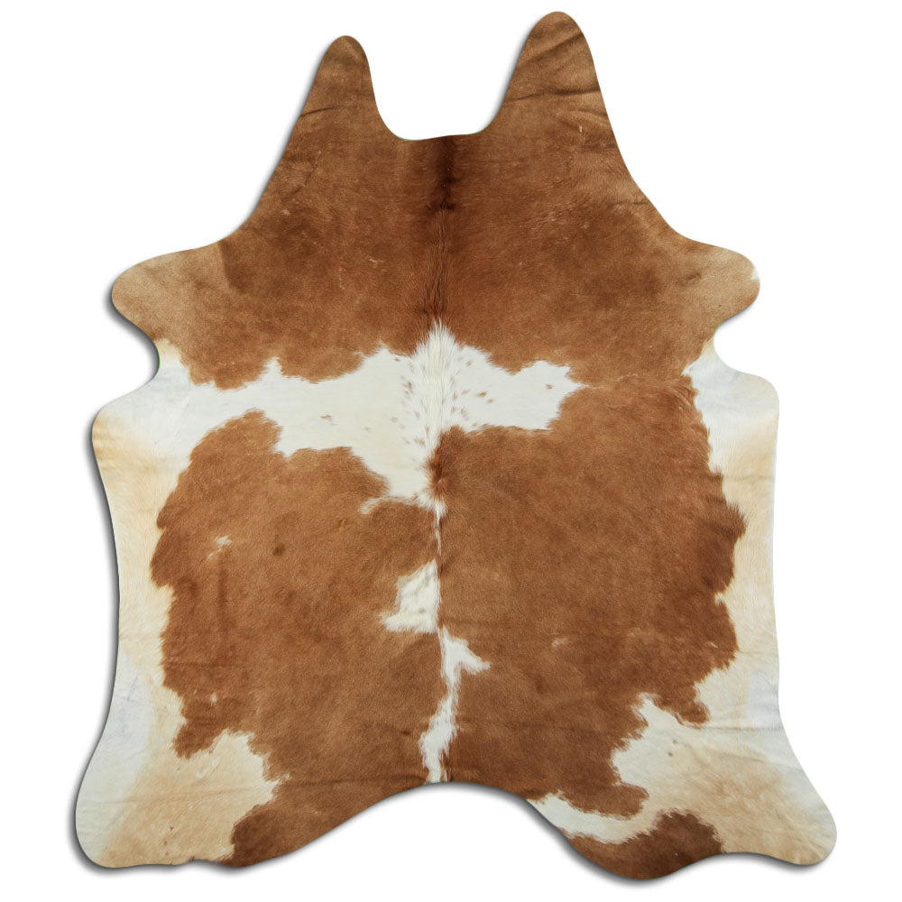 Brown & White Cowhide Rug XL
