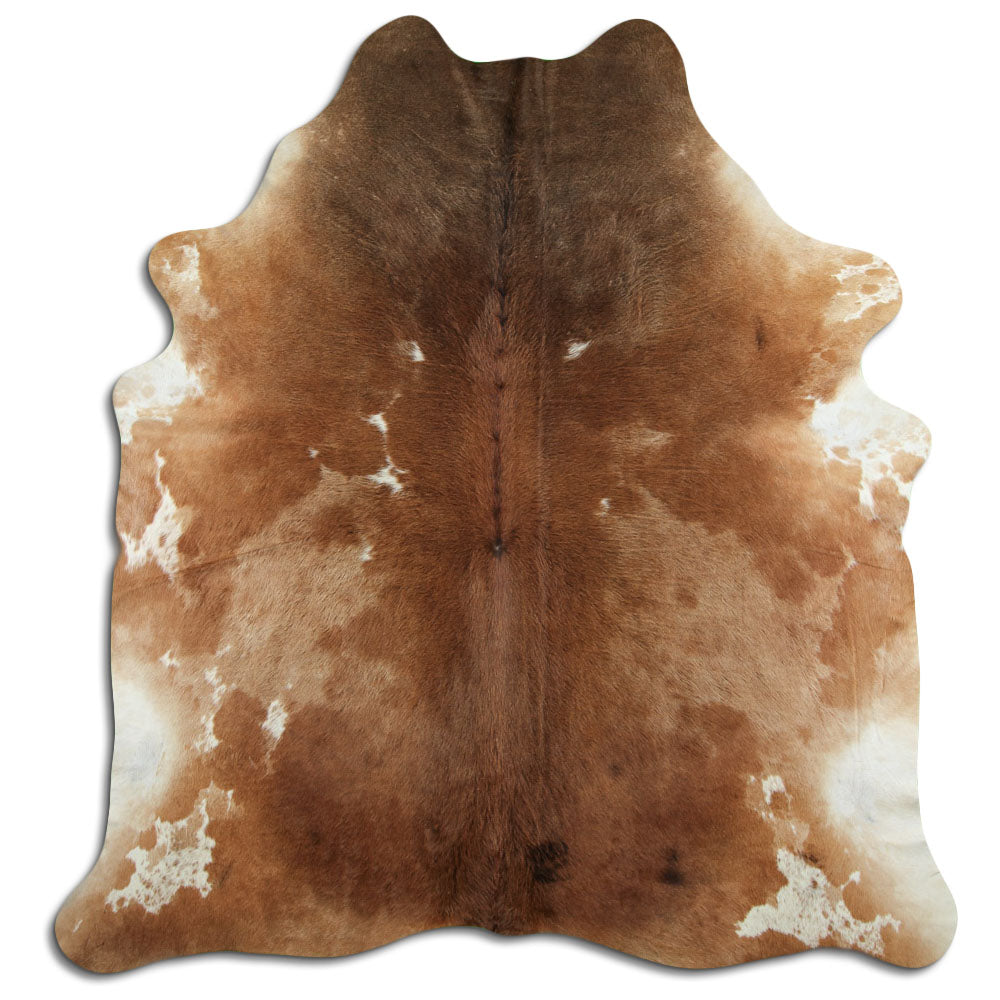 Brown & White Cowhide Rug XXL