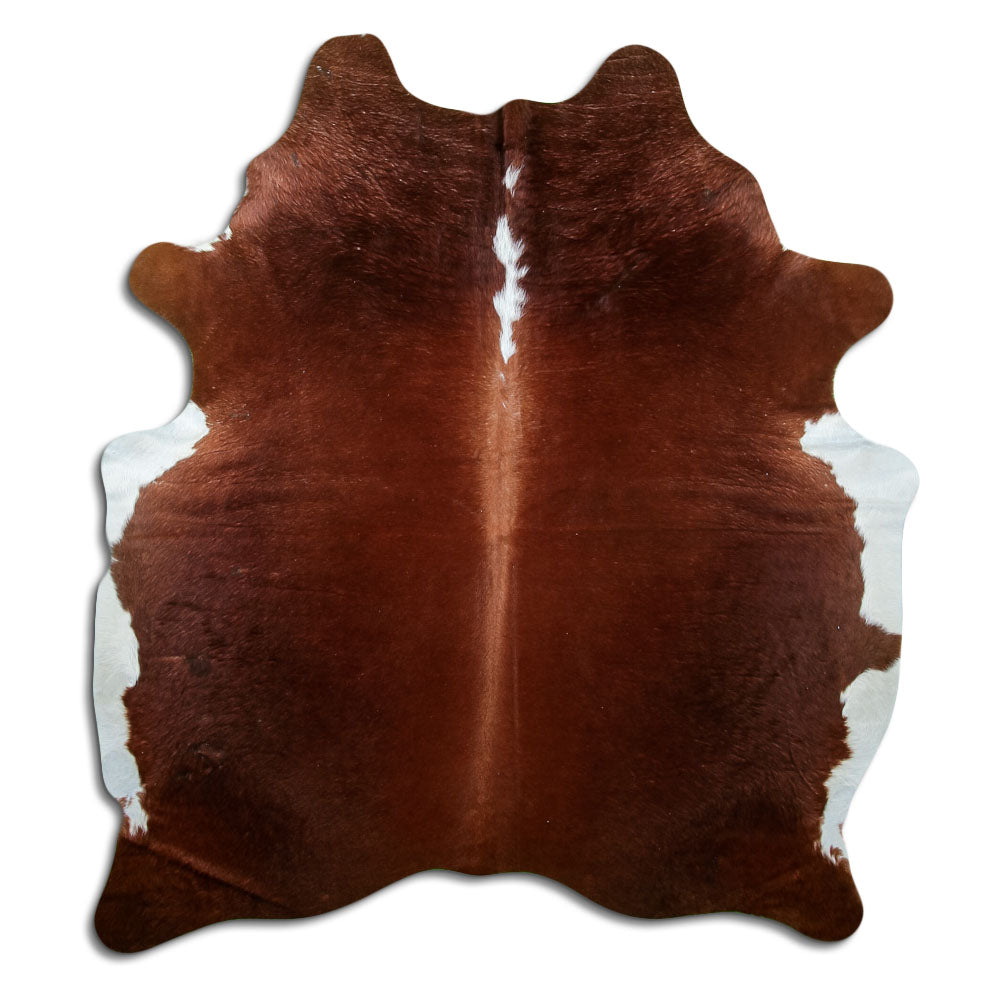 Brown & White Cowhide Rug L