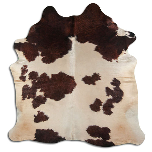 Brown & White Cowhide Rug XL