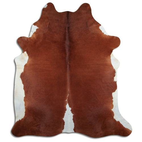 Brown & White Cowhide Rug XXL
