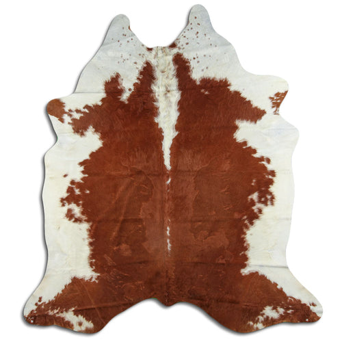 Brown & White Cowhide Rug XXL