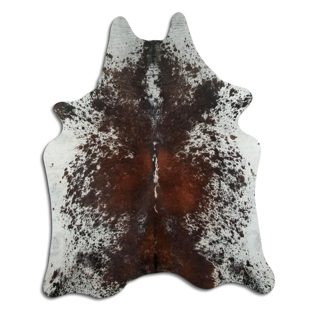 Brown & White Cowhide Rug XL