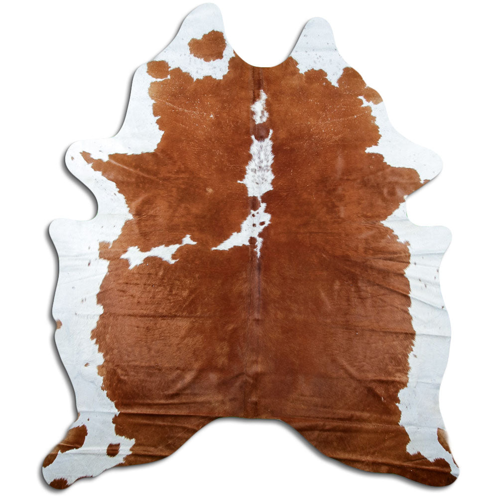 Brown & White Cowhide Rug XXL