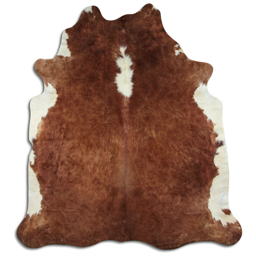 Brown & White Cowhide Rug XXL