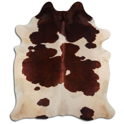 Brown & White Cowhide Rug XXL