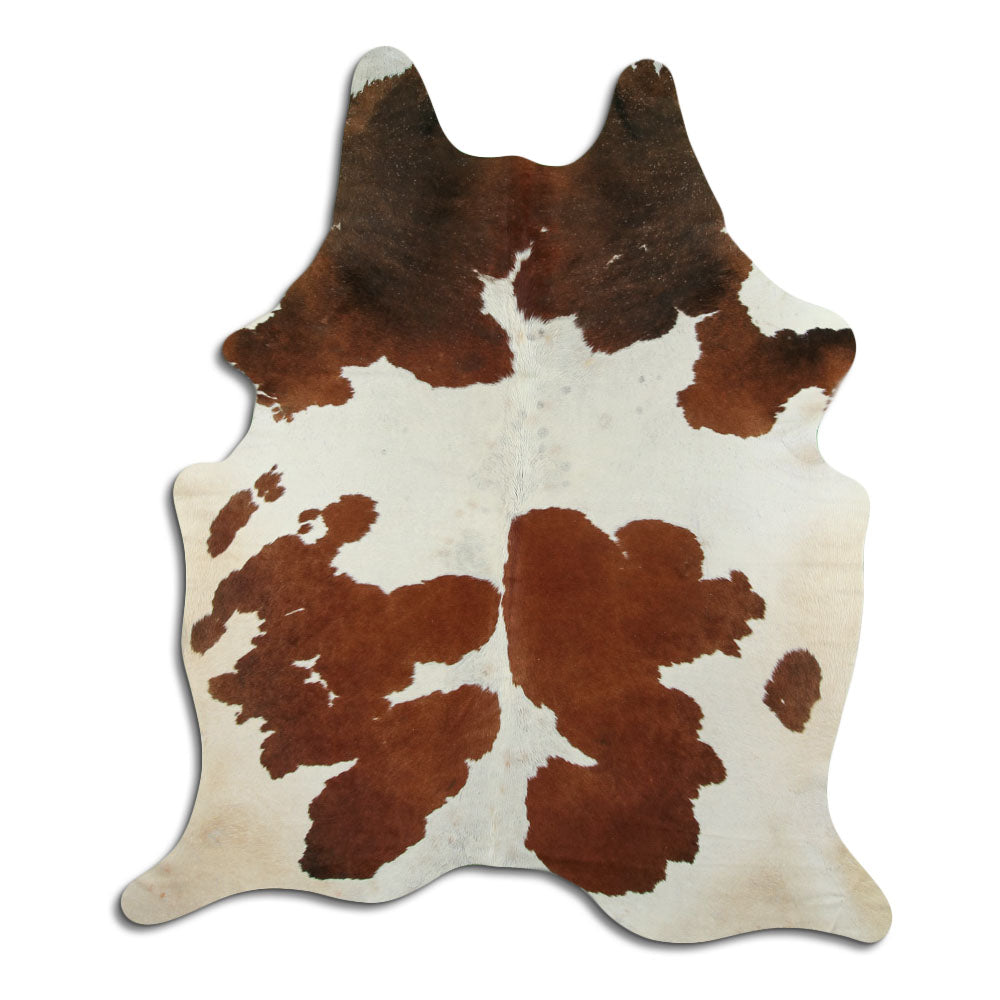 Brown & White Cowhide Rug XXL