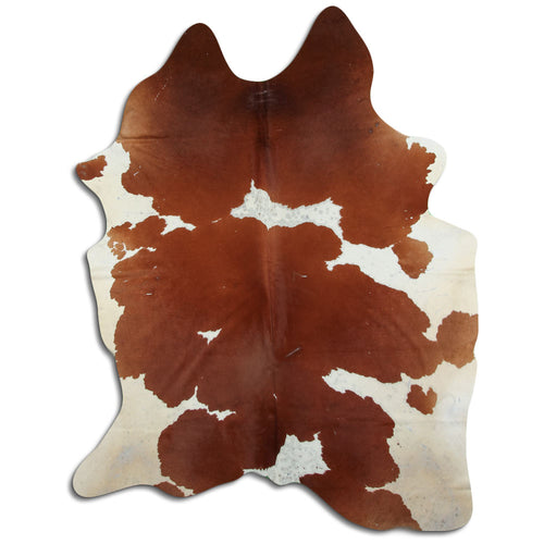 Brown & White Cowhide Rug XXL