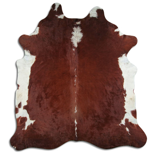 Brown & White Cowhide Rug XXL