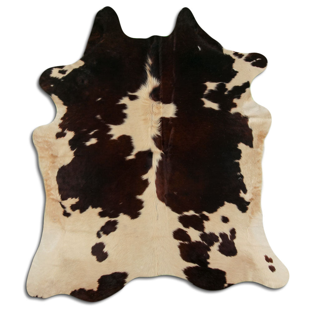 Brown & White Cowhide Rug XL