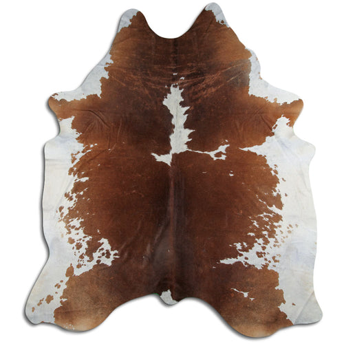 Brown & White Cowhide Rug XXXL