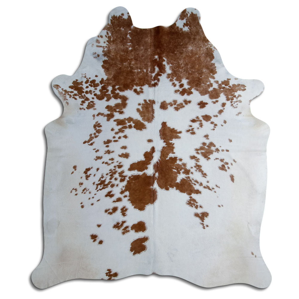 Brown & White Cowhide Rug XL
