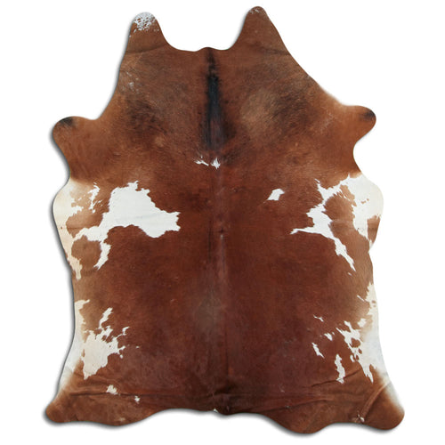 Brown & White Cowhide Rug XXL