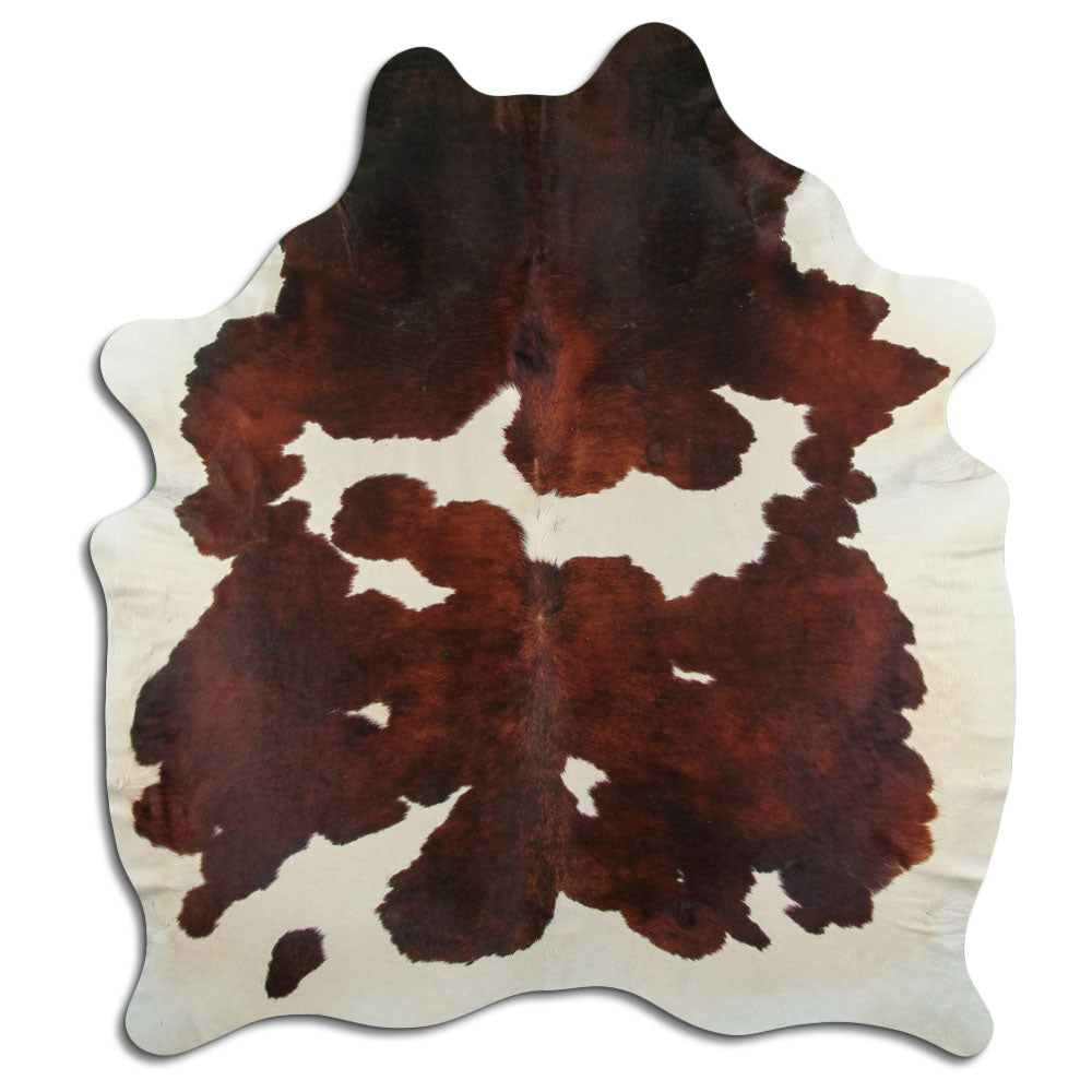 Brown & White Cowhide Rug XXL