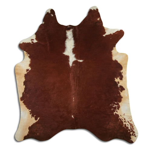 Brown & White Cowhide Rug XXL